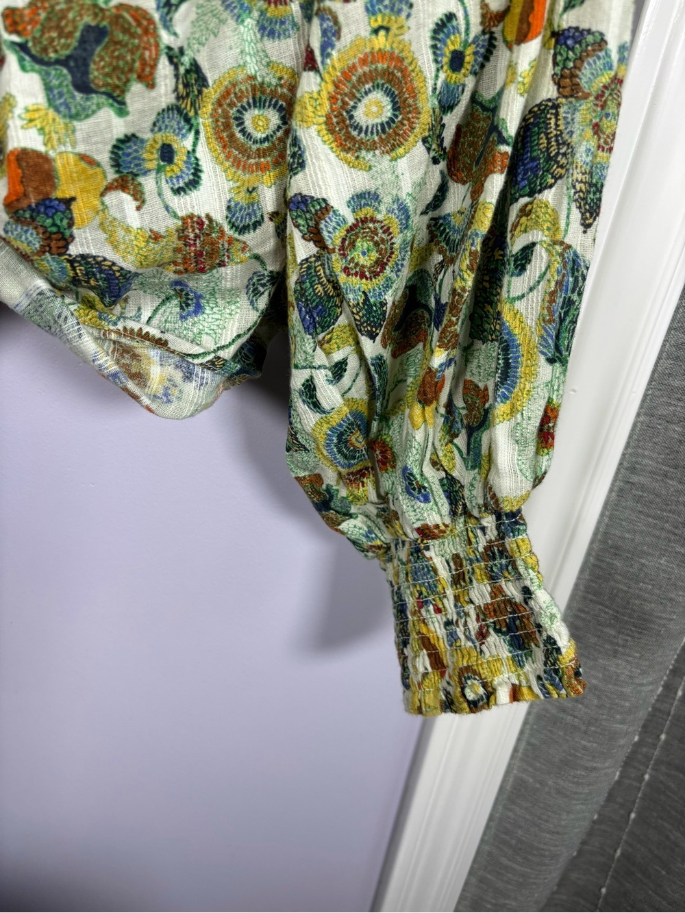 Anthropologie Multicolor Floral Wrap Blouse With Crop Bralette Top NWT 2X - Picture 4 of 16
